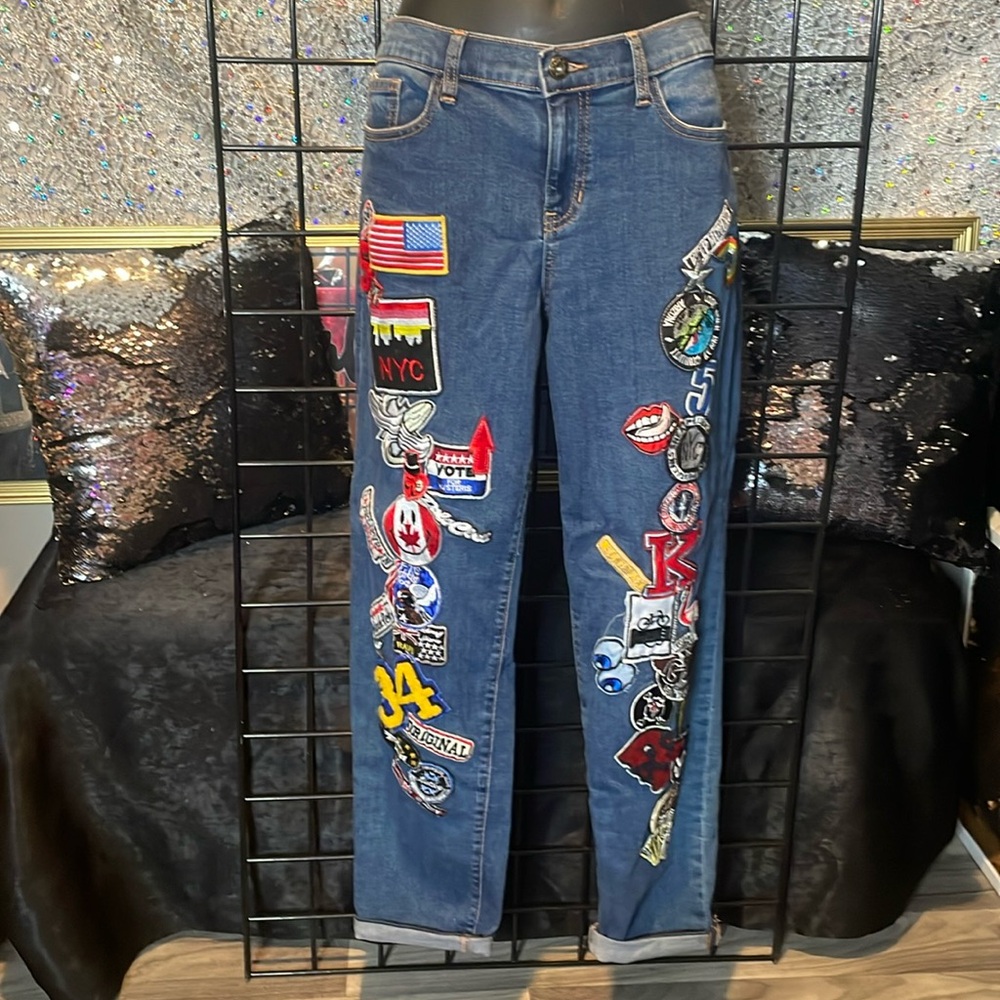 Patch jeans relax fit